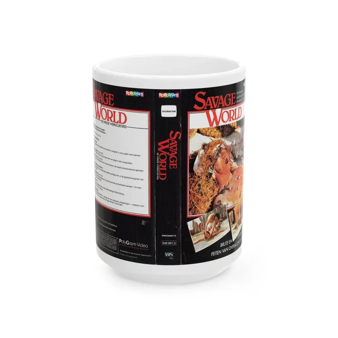 SAVAGE WORLD GERMAN (VHS COVER) - White Coffee Mug 15oz - Go Mug Yourself