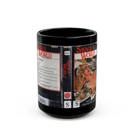 SAVAGE WORLD (VHS COVER) - Black Coffee Mug 15oz - Go Mug Yourself