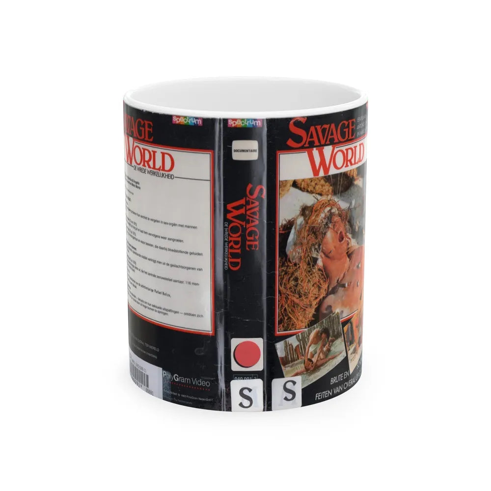 SAVAGE WORLD (VHS COVER) - White Coffee Mug-11oz-Go Mug Yourself