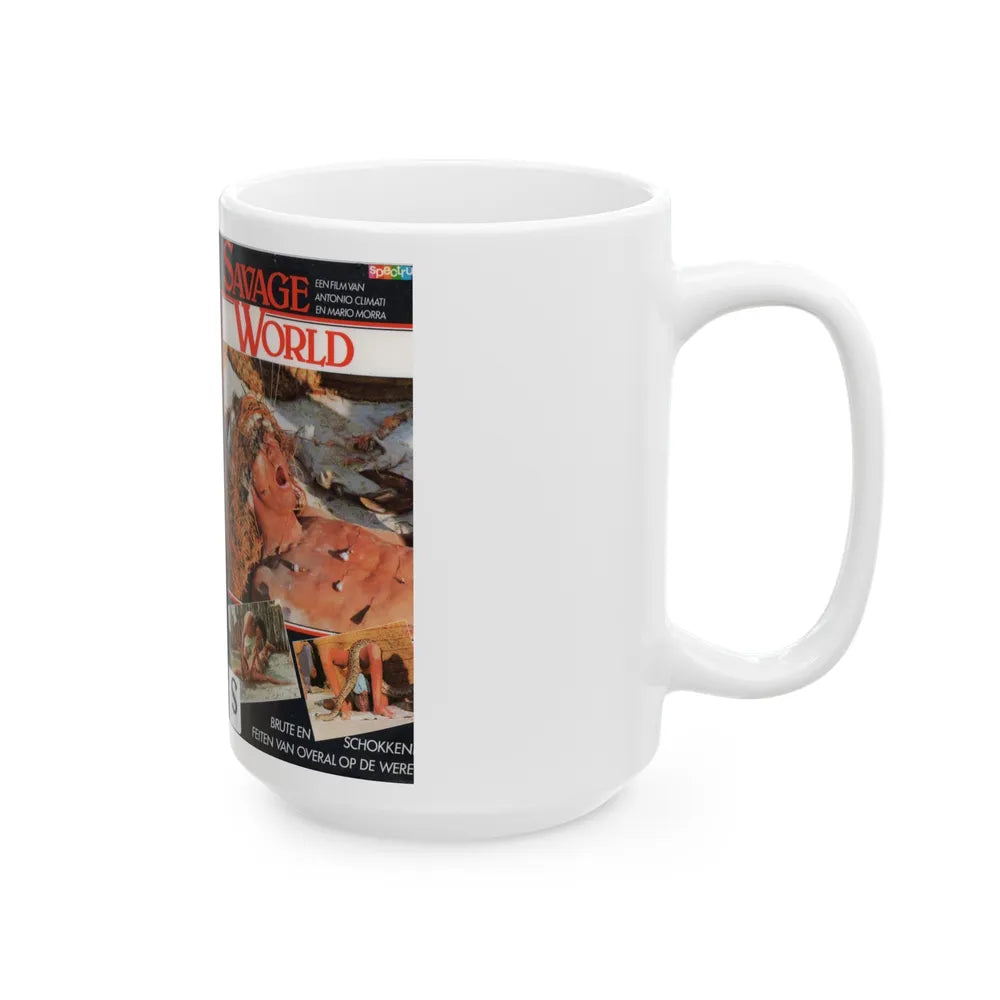 SAVAGE WORLD (VHS COVER) - White Coffee Mug-Go Mug Yourself