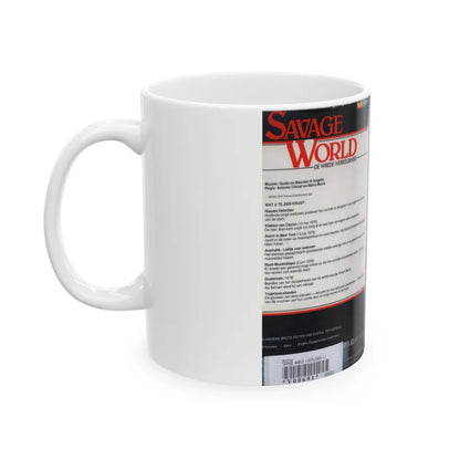 SAVAGE WORLD (VHS COVER) - White Coffee Mug-Go Mug Yourself