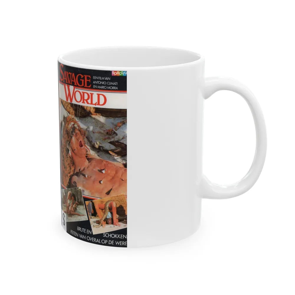 SAVAGE WORLD (VHS COVER) - White Coffee Mug-Go Mug Yourself