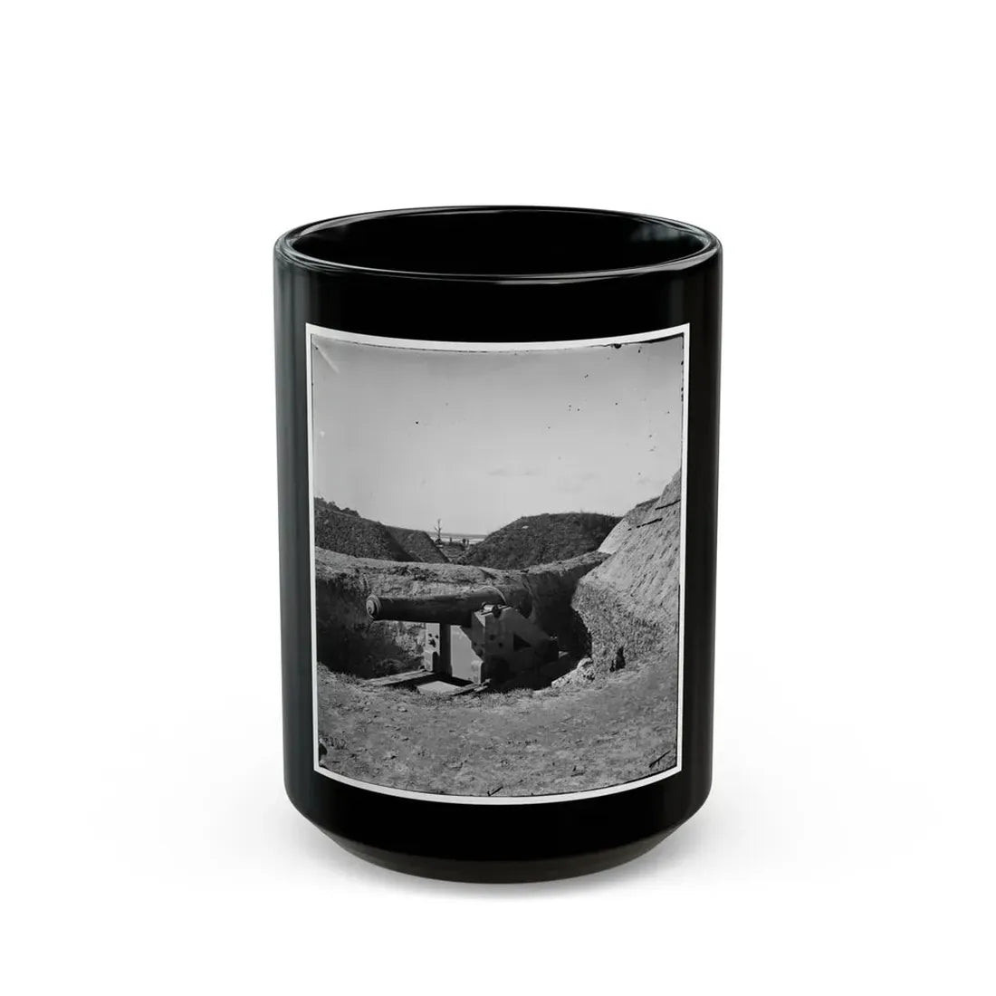 Savannah, Ga., Vicinity. Confederate Gun At Fort Mcallister (U.S. Civil War) Black Coffee Mug 15oz - Go Mug Yourself