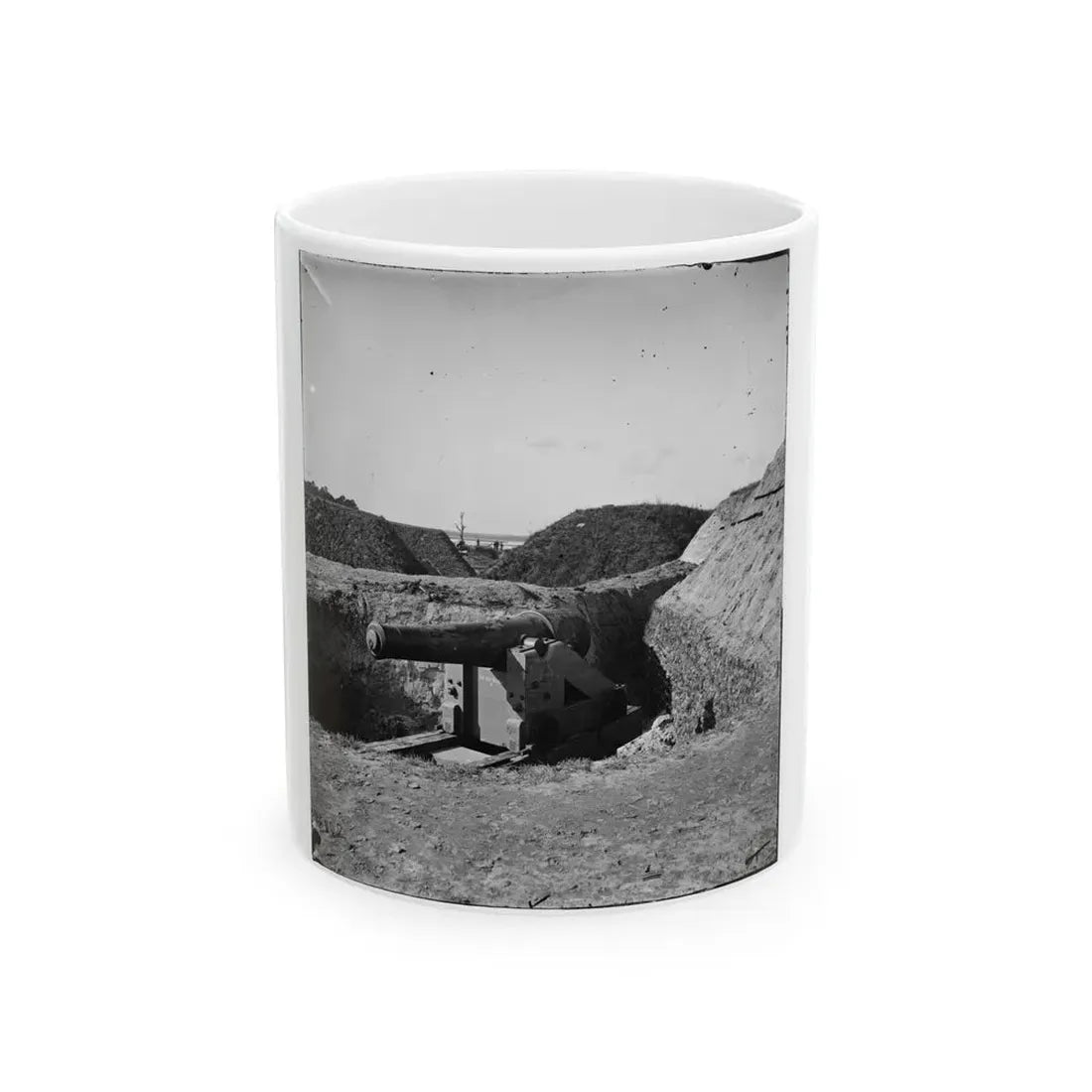 Savannah, Ga., Vicinity. Confederate Gun At Fort Mcallister (U.S. Civil War) White Coffee Mug 11oz - Go Mug Yourself