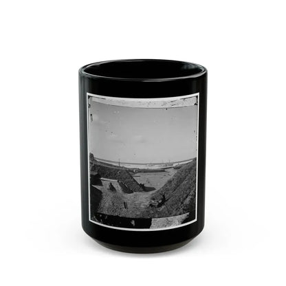 Savannah, Ga., Vicinity. Interior View Of Fort Mcallister, 14 Miles South Of The City; The Ogeechee River Beyond (U.S. Civil War) Black Coffee Mug 15oz - Go Mug Yourself