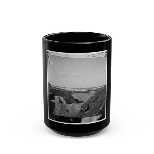 Savannah, Ga., Vicinity. Interior View Of Fort Mcallister, 14 Miles South Of The City; The Ogeechee River Beyond (U.S. Civil War) Black Coffee Mug 15oz - Go Mug Yourself