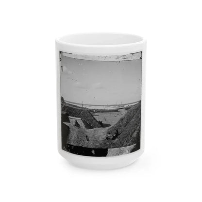 Savannah, Ga., Vicinity. Interior View Of Fort Mcallister, 14 Miles South Of The City; The Ogeechee River Beyond (U.S. Civil War) White Coffee Mug 15oz - Go Mug Yourself