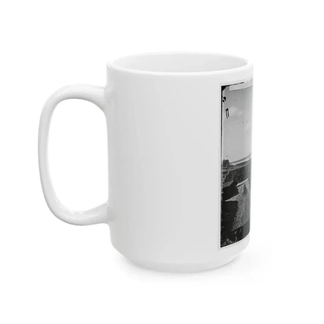 Savannah, Ga., Vicinity. Interior View Of Fort Mcallister, 14 Miles South Of The City; The Ogeechee River Beyond (U.S. Civil War) White Coffee Mug - Go Mug Yourself