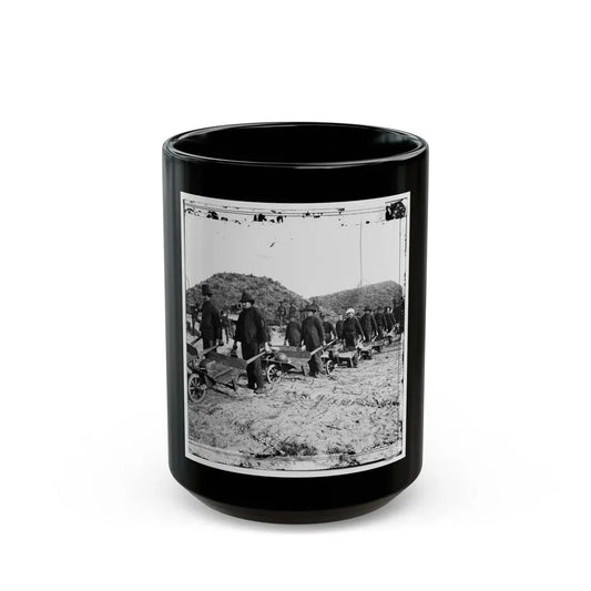 Savannah, Ga., Vicinity. Sherman's Troops Removing Ammunition From Fort Mcallister In Wheelbarrows (U.S. Civil War) Black Coffee Mug 15oz - Go Mug Yourself