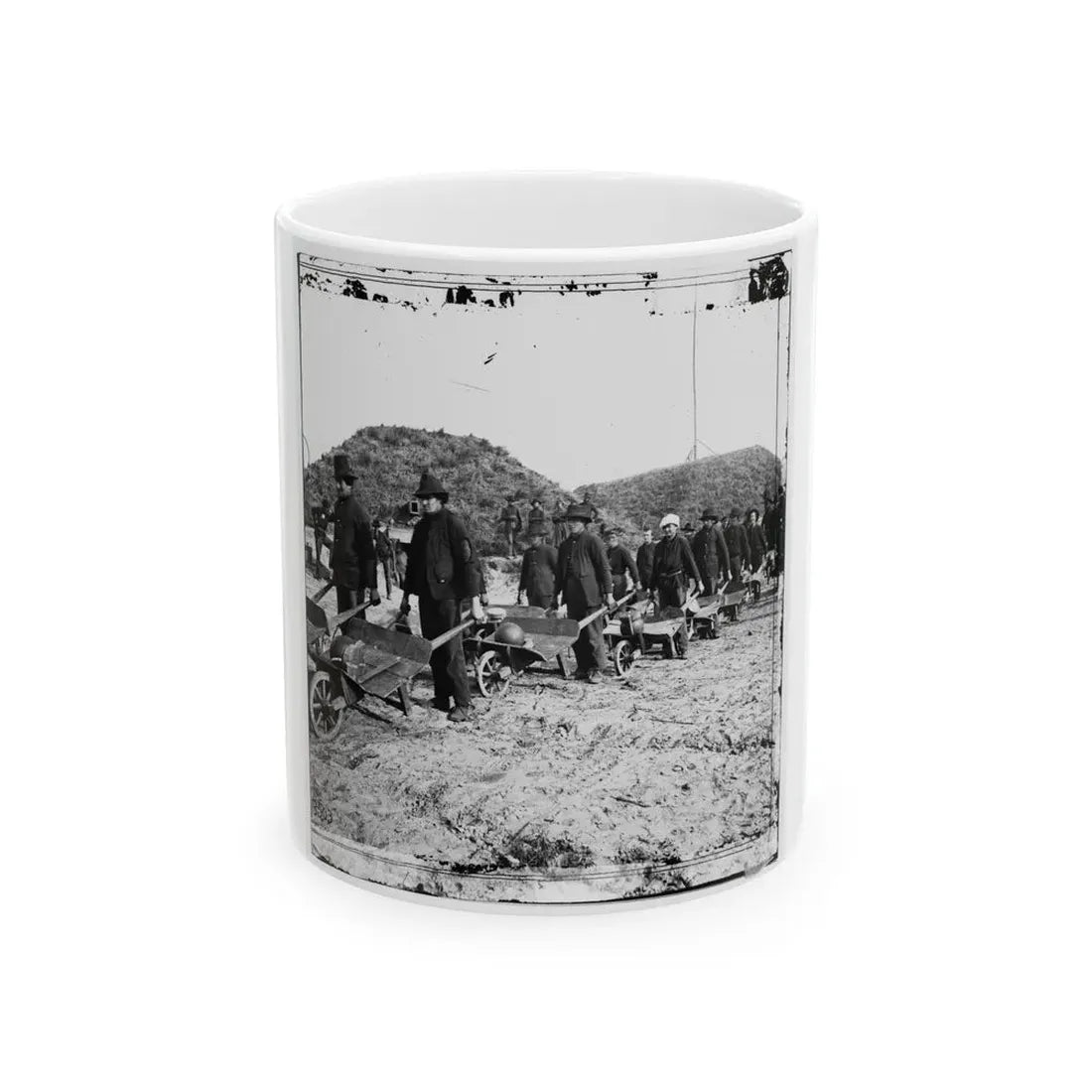 Savannah, Ga., Vicinity. Sherman's Troops Removing Ammunition From Fort Mcallister In Wheelbarrows (U.S. Civil War) White Coffee Mug 11oz - Go Mug Yourself