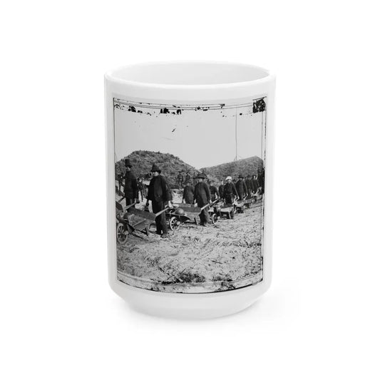 Savannah, Ga., Vicinity. Sherman's Troops Removing Ammunition From Fort Mcallister In Wheelbarrows (U.S. Civil War) White Coffee Mug 15oz - Go Mug Yourself