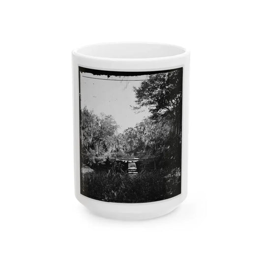 Savannah, Georgia. Bridge Over Stream (U.S. Civil War) White Coffee Mug 15oz - Go Mug Yourself