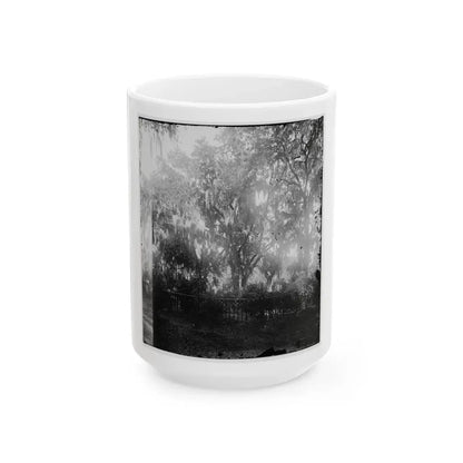 Savannah, Georgia. View Of Cemetery (U.S. Civil War) White Coffee Mug 15oz - Go Mug Yourself