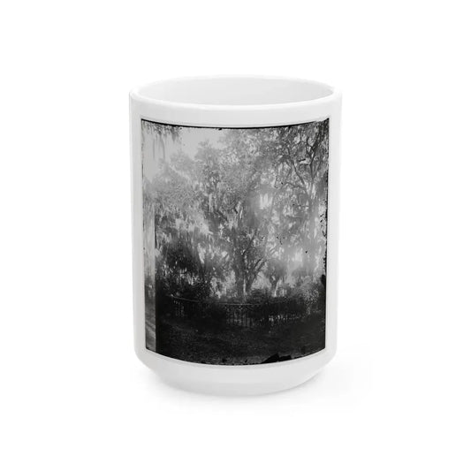 Savannah, Georgia. View Of Cemetery (U.S. Civil War) White Coffee Mug 15oz - Go Mug Yourself