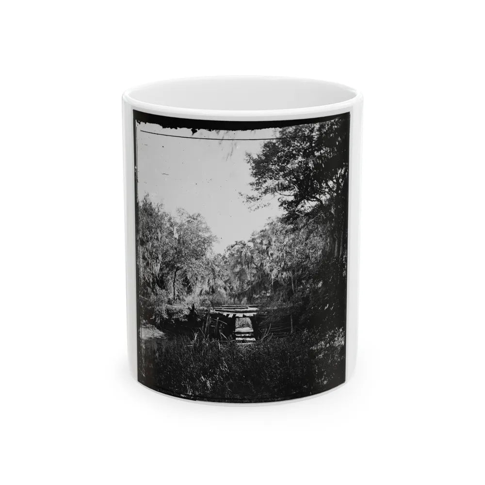 Savannah, Georgia. Bridge Over Stream (U.S. Civil War) White Coffee Mug-11oz-Go Mug Yourself