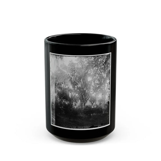 Savannah, Georgia. View Of Cemetery (U.S. Civil War) Black Coffee Mug-15oz-Go Mug Yourself