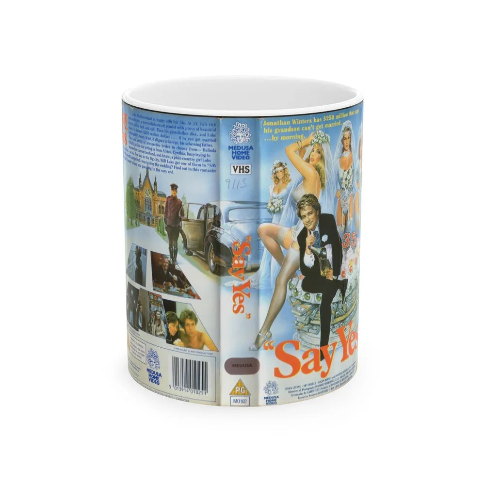 SAY YES (VHS COVER) - White Coffee Mug-11oz-Go Mug Yourself