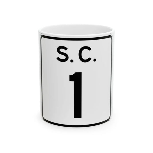 SC-1 (South Carolina) (Road Sign) White Coffee Mug 11oz - Go Mug Yourself