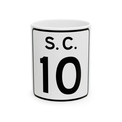SC-10 (South Carolina) (Road Sign) White Coffee Mug 11oz - Go Mug Yourself