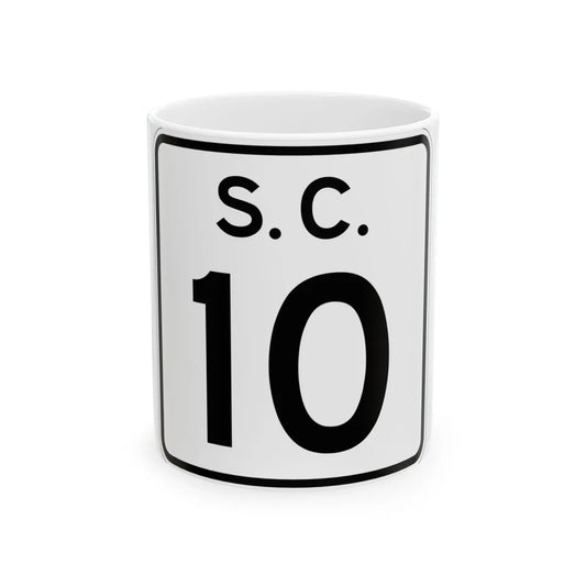 SC-10 (South Carolina) (Road Sign) White Coffee Mug 11oz - Go Mug Yourself
