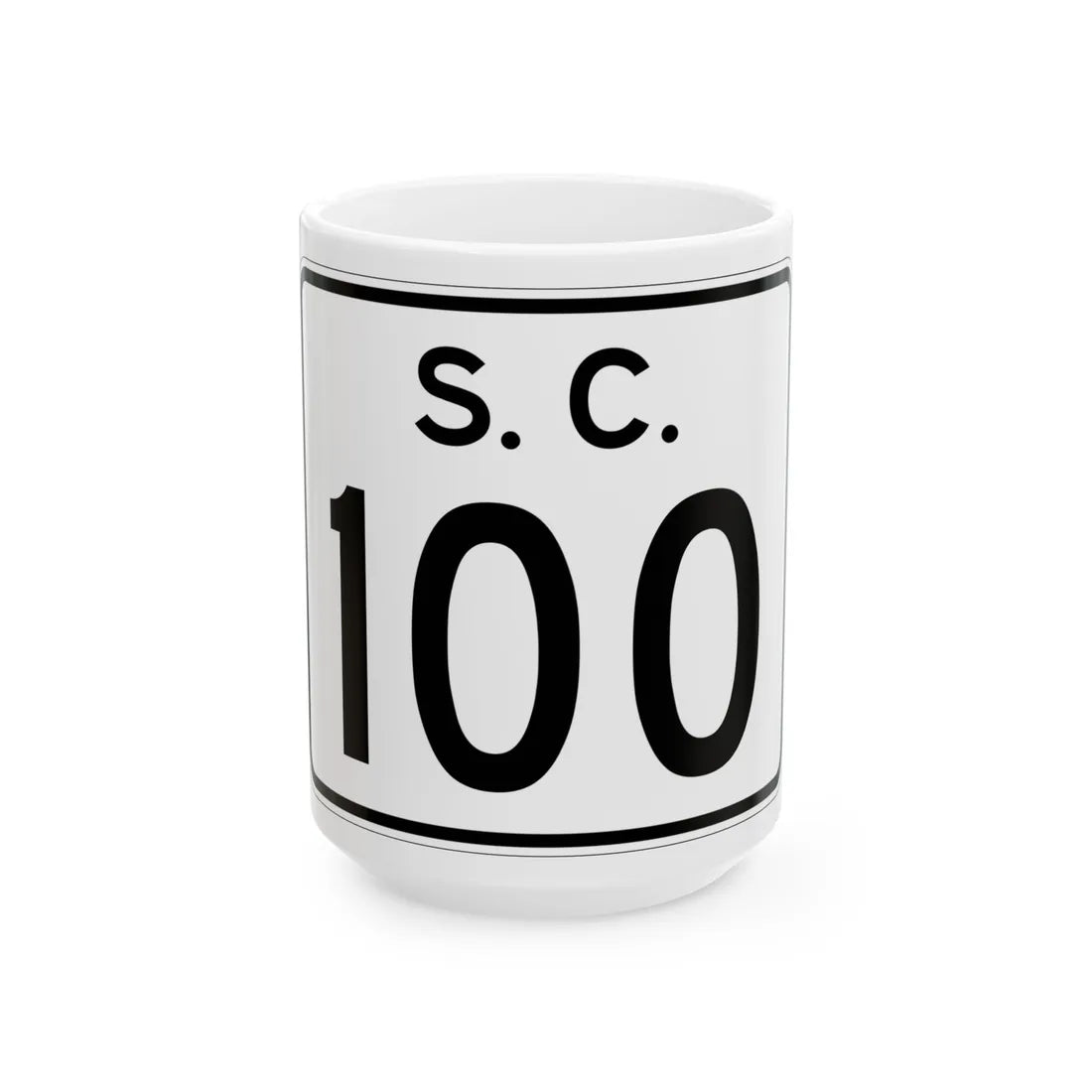 SC-100 (South Carolina) (Road Sign) White Coffee Mug 15oz - Go Mug Yourself