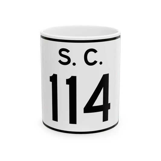 SC-114 (South Carolina) (Road Sign) White Coffee Mug 11oz - Go Mug Yourself