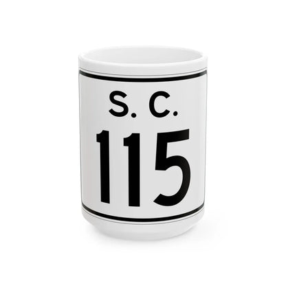 SC-115 (South Carolina) (Road Sign) White Coffee Mug 15oz - Go Mug Yourself