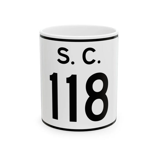 SC-118 (South Carolina) (Road Sign) White Coffee Mug 11oz - Go Mug Yourself