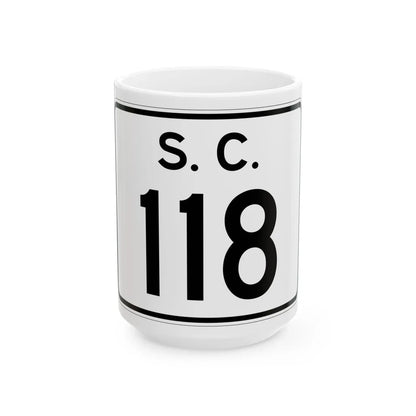 SC-118 (South Carolina) (Road Sign) White Coffee Mug 15oz - Go Mug Yourself