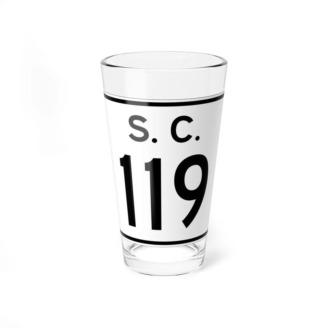 SC-119 (South Carolina) (Road Sign) Pint Glass 16oz 16oz - Go Mug Yourself