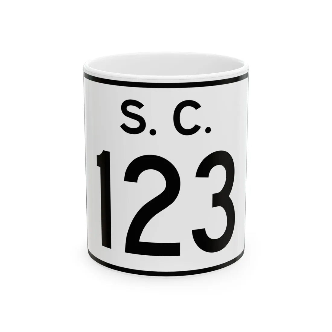 SC-123 (South Carolina) (Road Sign) White Coffee Mug 11oz - Go Mug Yourself