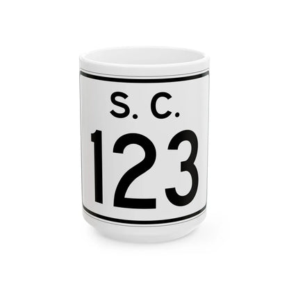 SC-123 (South Carolina) (Road Sign) White Coffee Mug 15oz - Go Mug Yourself