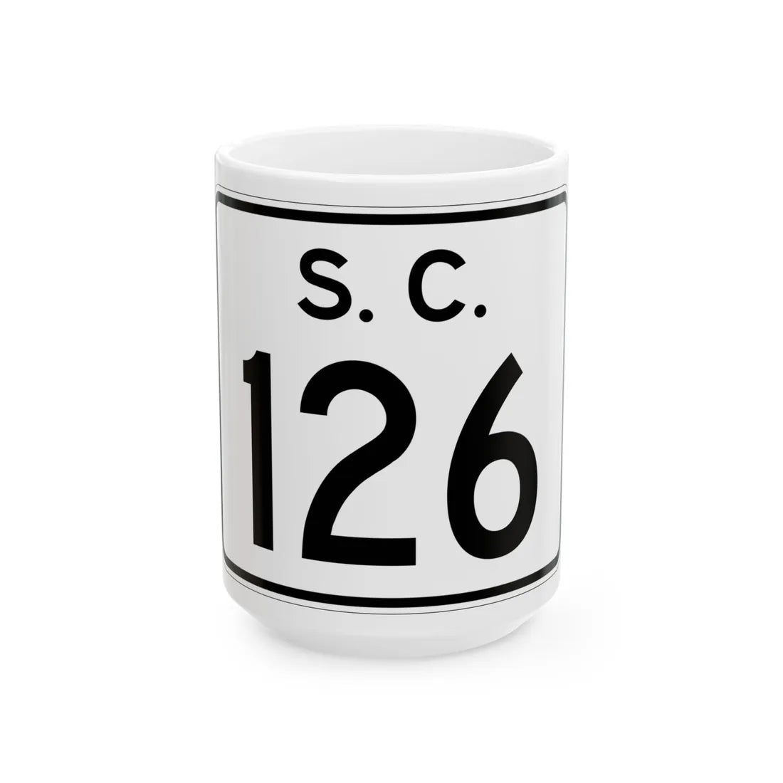 SC-126 (South Carolina) (Road Sign) White Coffee Mug 15oz - Go Mug Yourself