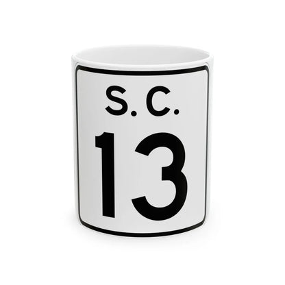 SC-13 (South Carolina) (Road Sign) White Coffee Mug 11oz - Go Mug Yourself