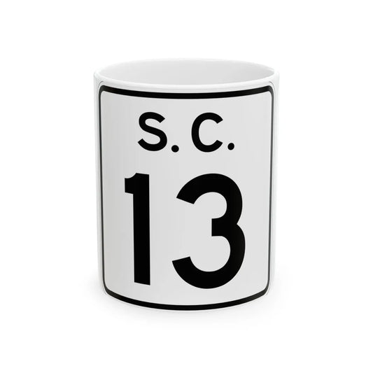 SC-13 (South Carolina) (Road Sign) White Coffee Mug 11oz - Go Mug Yourself