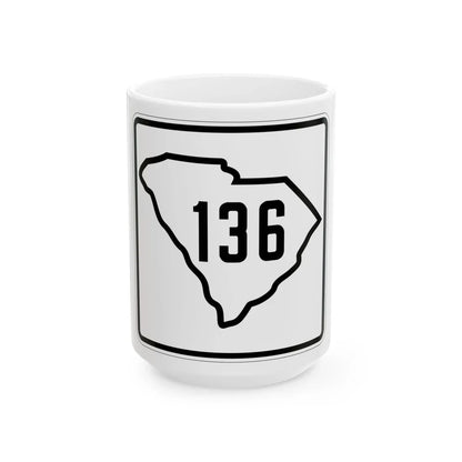 SC-136 1926 (South Carolina) (Road Sign) White Coffee Mug 15oz - Go Mug Yourself