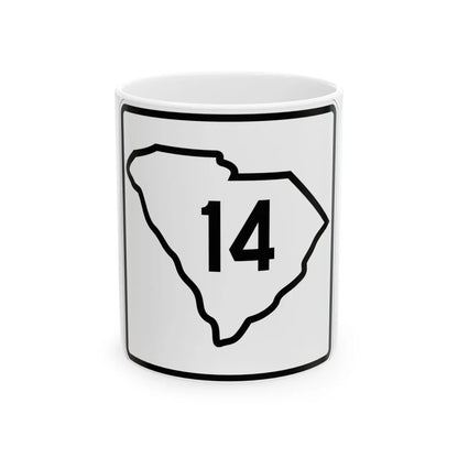 SC-14 1926 (South Carolina) (Road Sign) White Coffee Mug 11oz - Go Mug Yourself