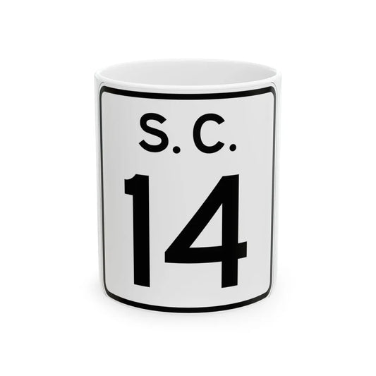 SC-14 (South Carolina) (Road Sign) White Coffee Mug 11oz - Go Mug Yourself
