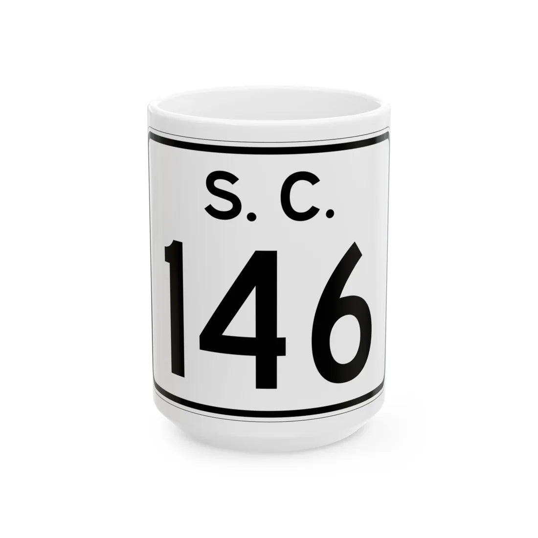 SC-146 (South Carolina) (Road Sign) White Coffee Mug 15oz - Go Mug Yourself
