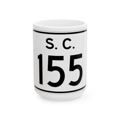 SC-155 (South Carolina) (Road Sign) White Coffee Mug 15oz - Go Mug Yourself