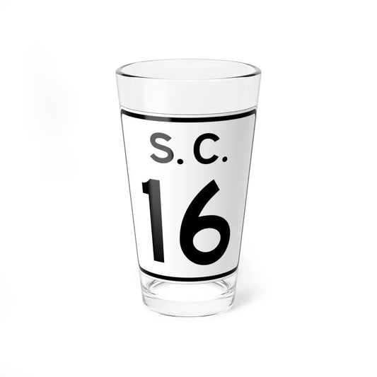 SC-16 (South Carolina) (Road Sign) Pint Glass 16oz 16oz - Go Mug Yourself