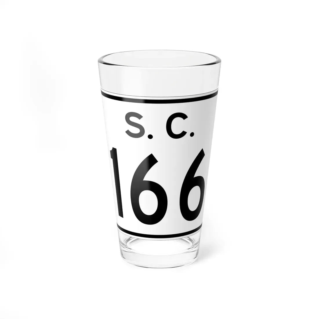 SC-166 (South Carolina) (Road Sign) Pint Glass 16oz 16oz - Go Mug Yourself