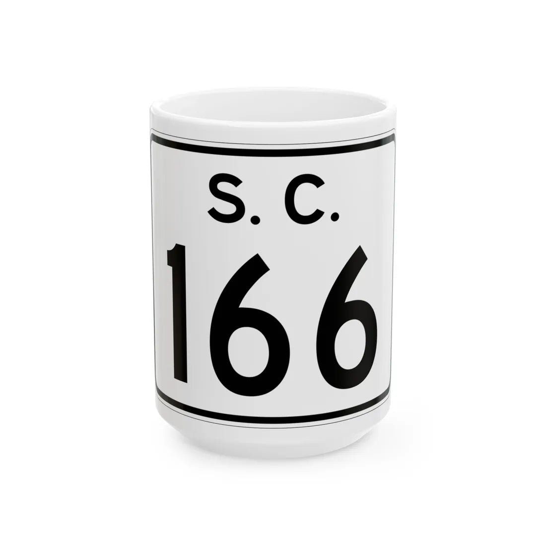SC-166 (South Carolina) (Road Sign) White Coffee Mug 15oz - Go Mug Yourself