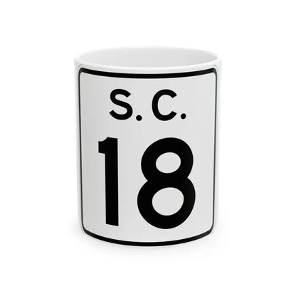SC-18 (South Carolina) (Road Sign) White Coffee Mug 11oz - Go Mug Yourself