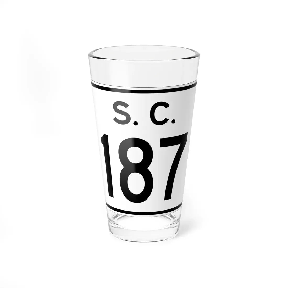 SC-187 (South Carolina) (Road Sign) Pint Glass 16oz 16oz - Go Mug Yourself