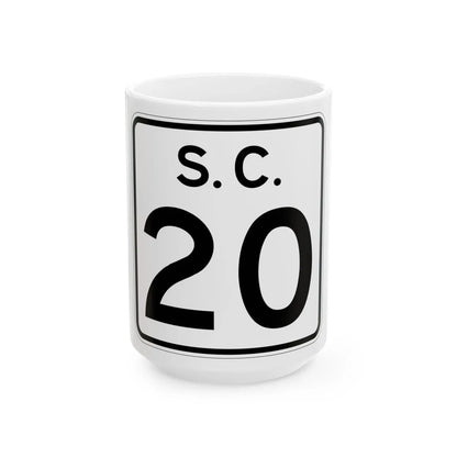 SC-20 (South Carolina) (Road Sign) White Coffee Mug 15oz - Go Mug Yourself