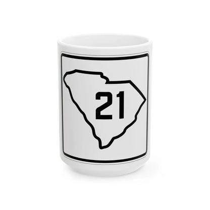 SC-21 1926 (South Carolina) (Road Sign) White Coffee Mug 15oz - Go Mug Yourself