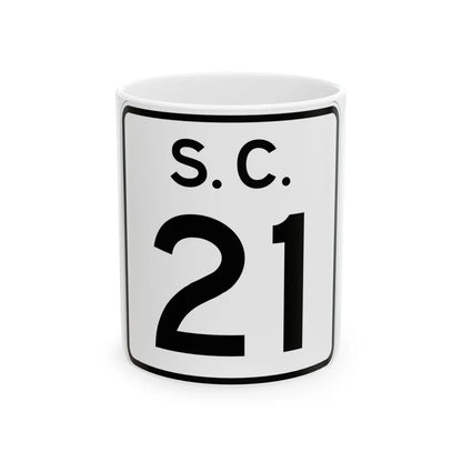 SC-21 (South Carolina) (Road Sign) White Coffee Mug 11oz - Go Mug Yourself