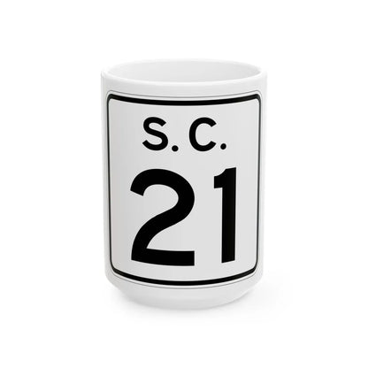 SC-21 (South Carolina) (Road Sign) White Coffee Mug 15oz - Go Mug Yourself