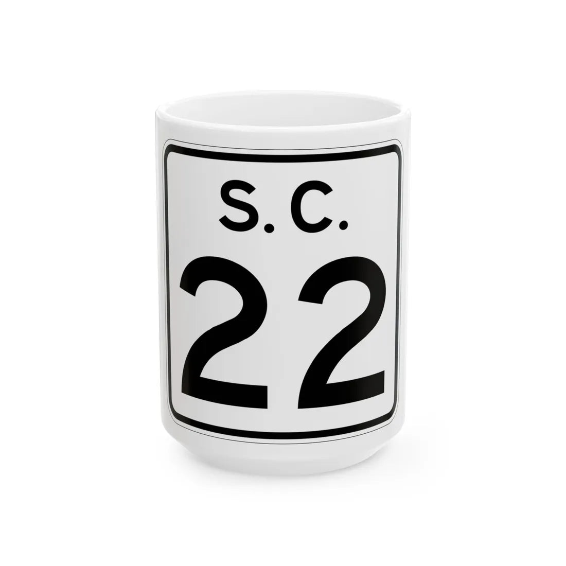 SC-22 (South Carolina) (Road Sign) White Coffee Mug 15oz - Go Mug Yourself